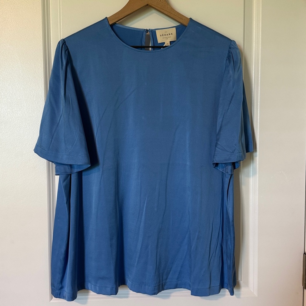 Sezane Kitty Blouse Blue - Size 12